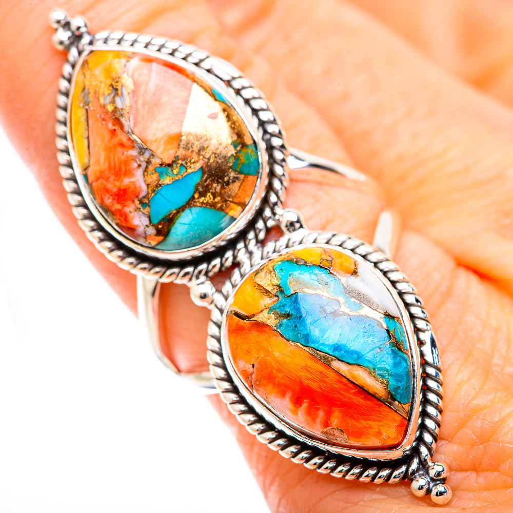 Spiny Oyster Turquoise Rings handcrafted by Ana Silver Co - RING130502