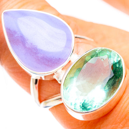Blue Lace Agate Rings handcrafted by Ana Silver Co - RING130509