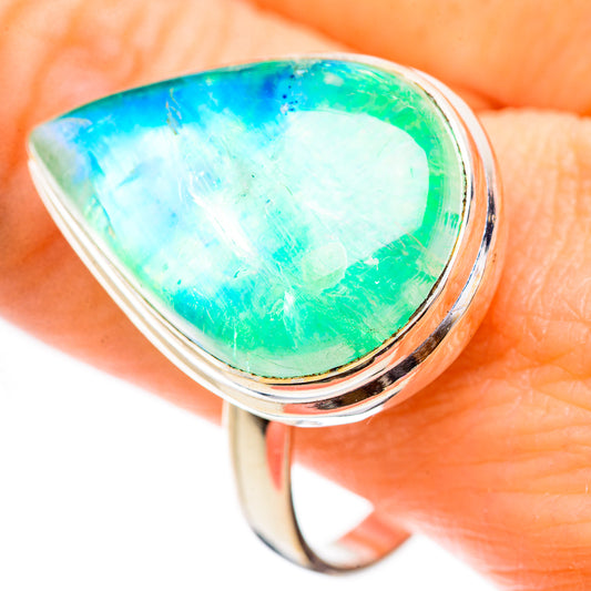 Green Moonstone Rings handcrafted by Ana Silver Co - RING130510