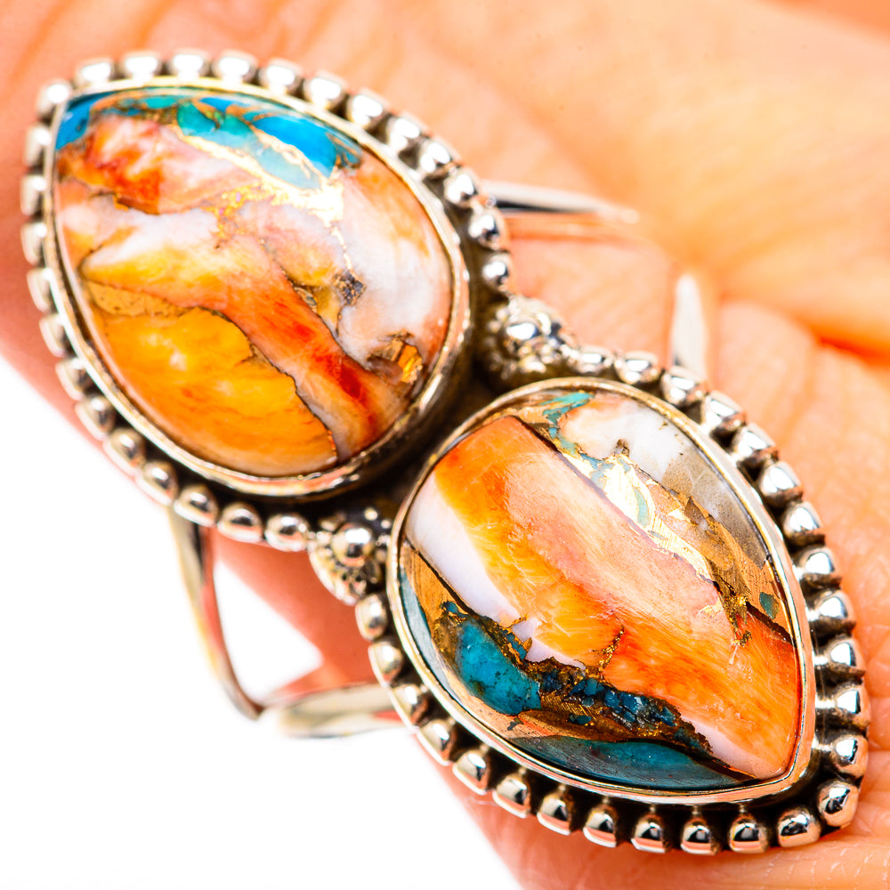 Spiny Oyster Turquoise Rings handcrafted by Ana Silver Co - RING130522