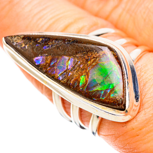 Ammolite Rings handcrafted by Ana Silver Co - RING130527