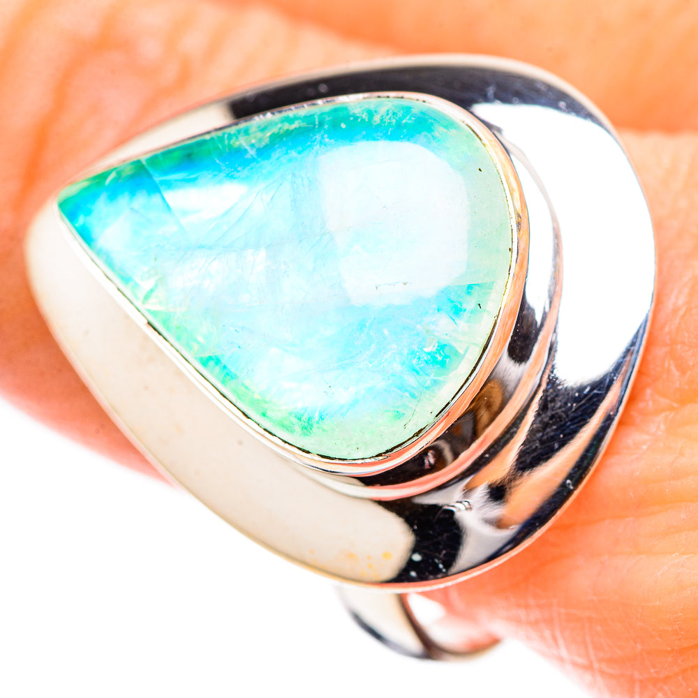 Green Moonstone Rings handcrafted by Ana Silver Co - RING130532