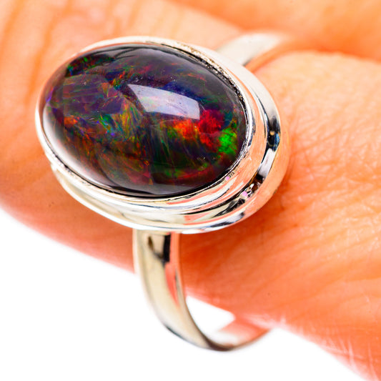 Black Opal Rings handcrafted by Ana Silver Co - RING130538