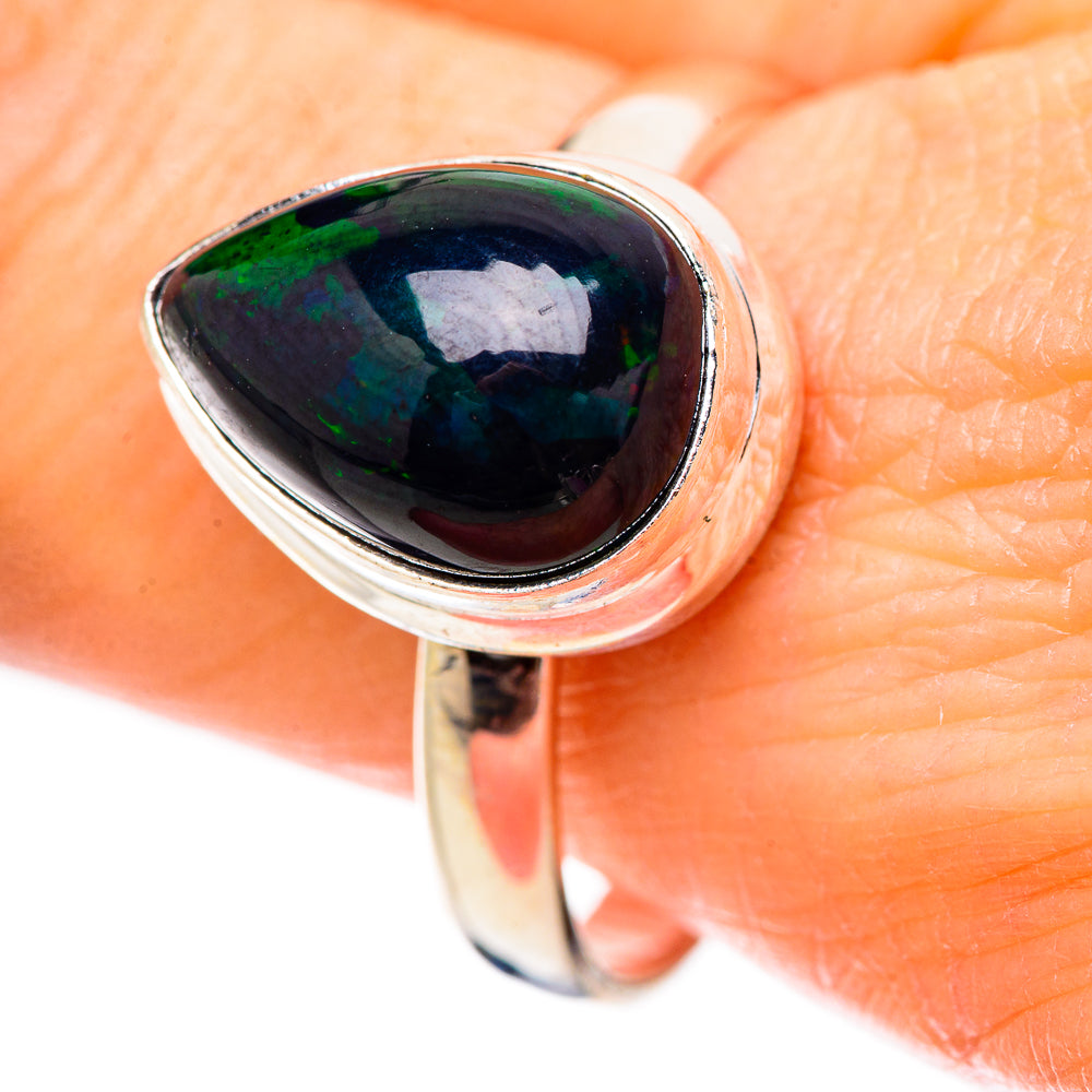 Black Opal Rings handcrafted by Ana Silver Co - RING130539