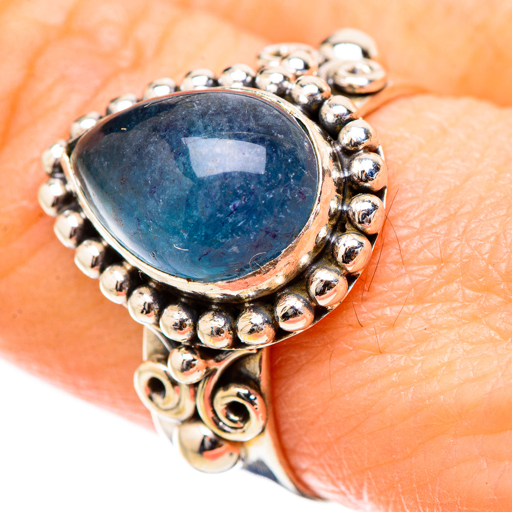 Blue Fluorite Rings handcrafted by Ana Silver Co - RING130546