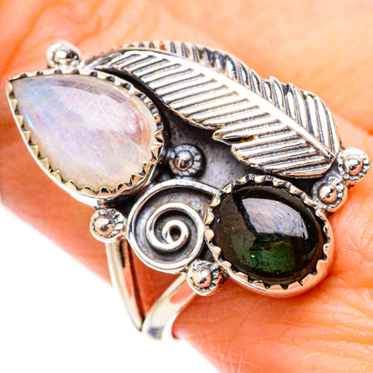 Rainbow Moonstone Rings handcrafted by Ana Silver Co - RING130550