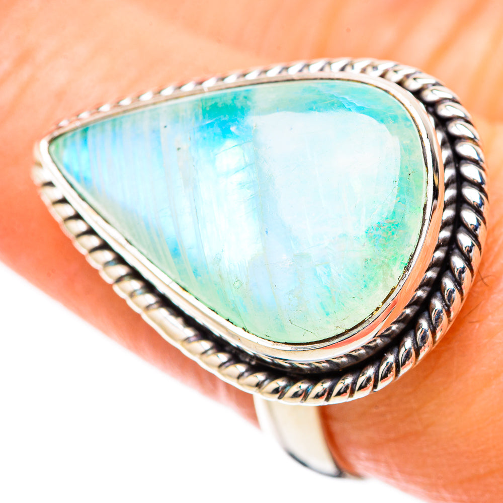 Green Moonstone Rings handcrafted by Ana Silver Co - RING130552