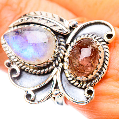 Rainbow Moonstone Rings handcrafted by Ana Silver Co - RING130553