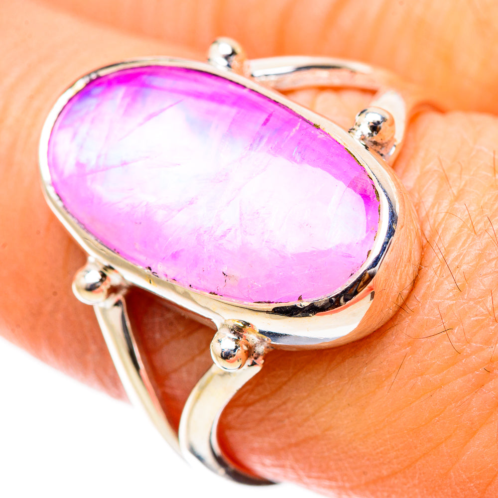Pink Moonstone Rings handcrafted by Ana Silver Co - RING130554