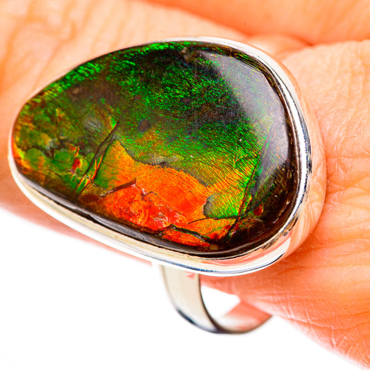 Ammolite Rings handcrafted by Ana Silver Co - RING130559