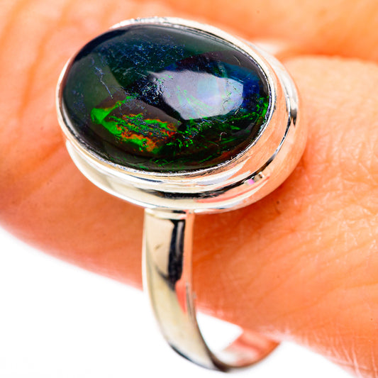 Black Opal Rings handcrafted by Ana Silver Co - RING130562
