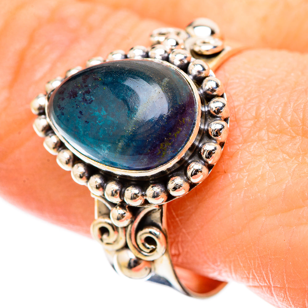 Blue Fluorite Rings handcrafted by Ana Silver Co - RING130568