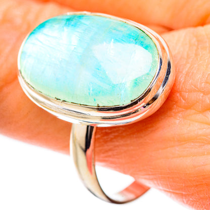 Green Moonstone Rings handcrafted by Ana Silver Co - RING130575
