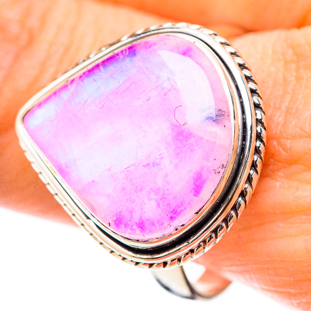 Pink Moonstone Rings handcrafted by Ana Silver Co - RING130579