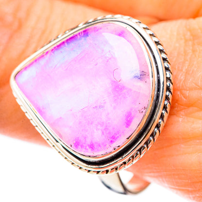 Pink Moonstone Rings handcrafted by Ana Silver Co - RING130579