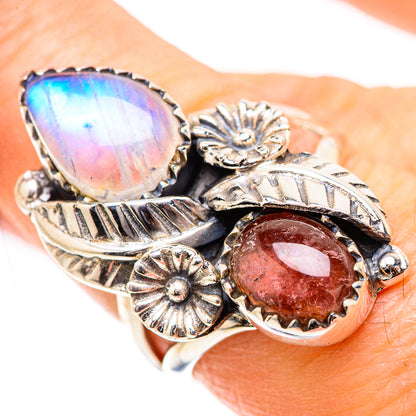Rainbow Moonstone Rings handcrafted by Ana Silver Co - RING130580