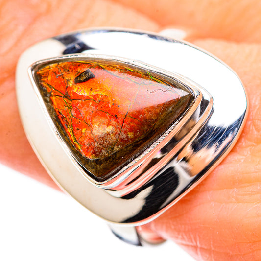 Ammolite Rings handcrafted by Ana Silver Co - RING130582