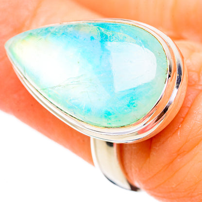 Green Moonstone Rings handcrafted by Ana Silver Co - RING130605