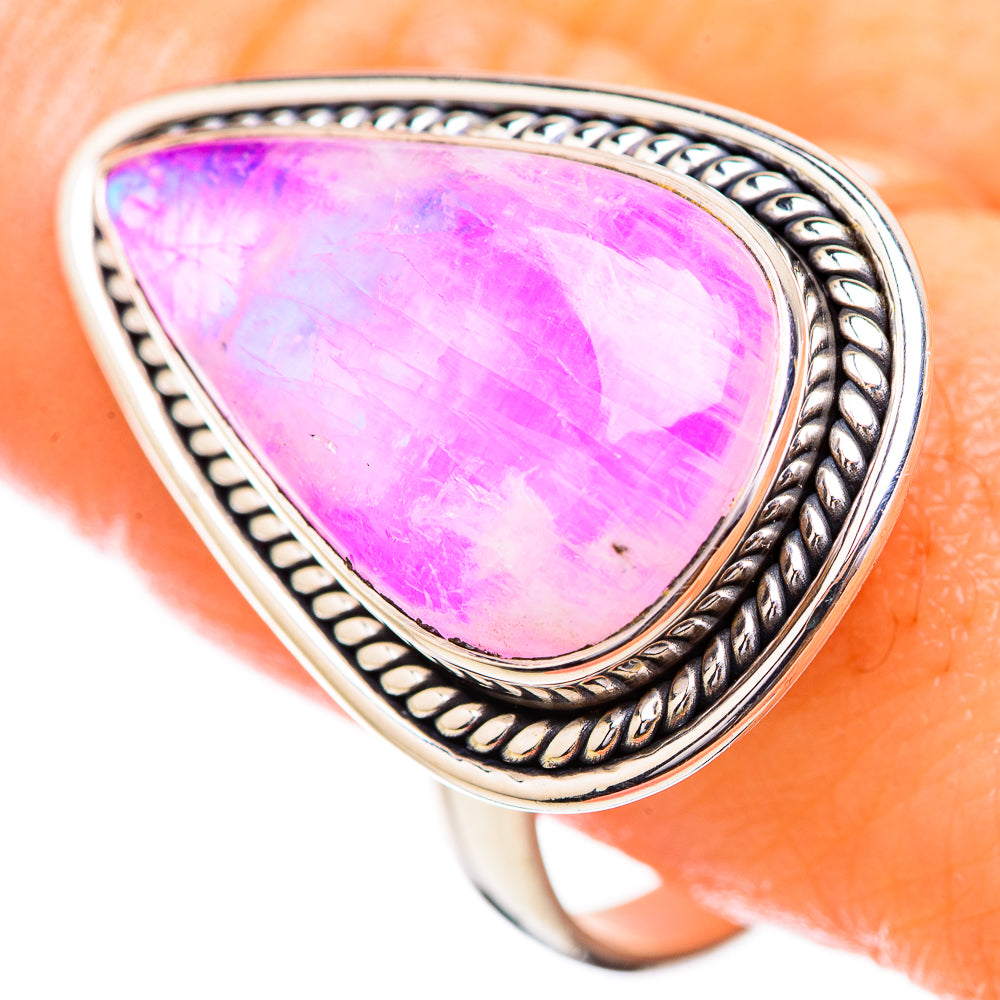 Pink Moonstone Rings handcrafted by Ana Silver Co - RING130611