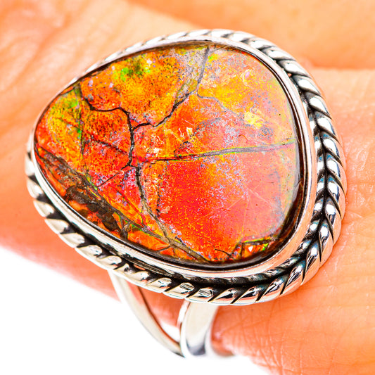 Ammolite Rings handcrafted by Ana Silver Co - RING130612