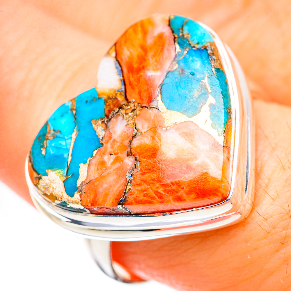 Spiny Oyster Turquoise Rings handcrafted by Ana Silver Co - RING130617