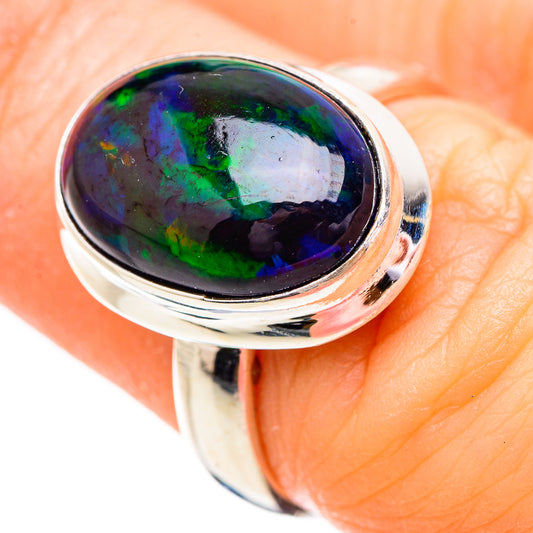 Black Opal Rings handcrafted by Ana Silver Co - RING130621