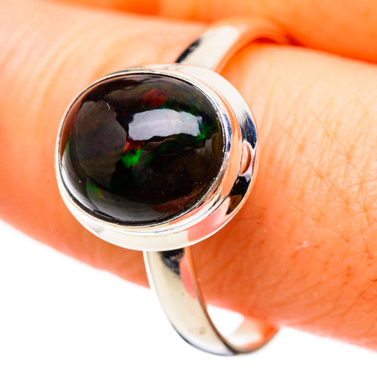 Black Opal Rings handcrafted by Ana Silver Co - RING130622