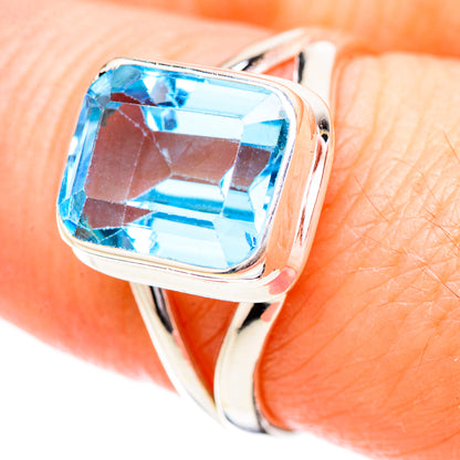 Blue Topaz Rings handcrafted by Ana Silver Co - RING130631