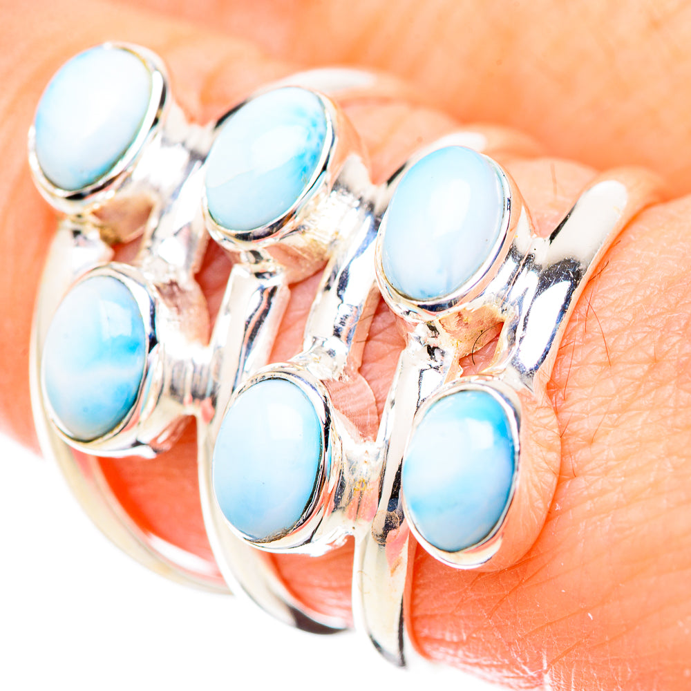 Larimar Rings handcrafted by Ana Silver Co - RING130632