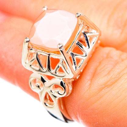 Peach Moonstone Rings handcrafted by Ana Silver Co - RING130640