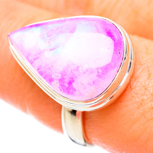 Pink Moonstone Rings handcrafted by Ana Silver Co - RING130641