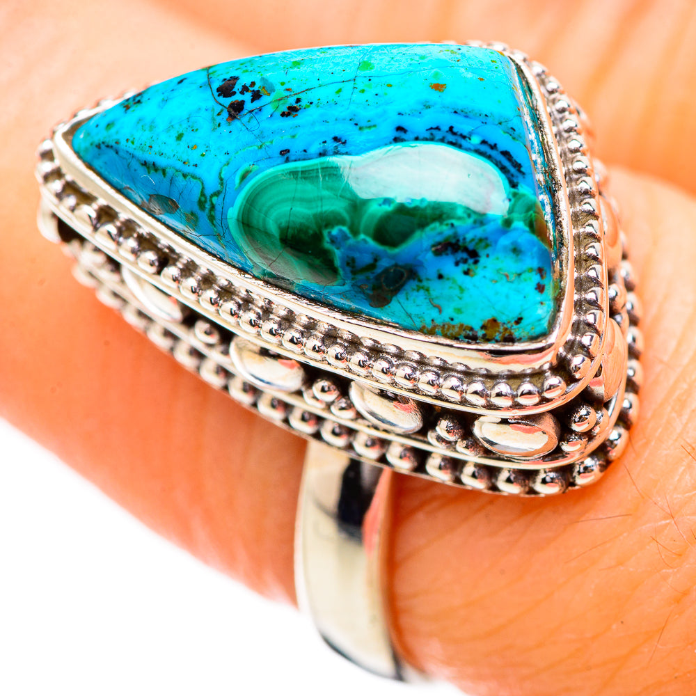 Malachite In Chrysocolla Rings handcrafted by Ana Silver Co - RING130648