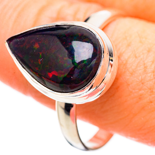 Black Opal Rings handcrafted by Ana Silver Co - RING130653