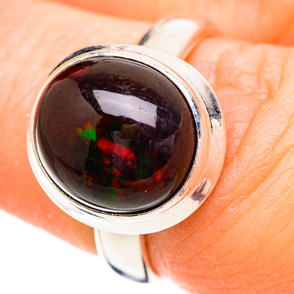Black Opal Rings handcrafted by Ana Silver Co - RING130654