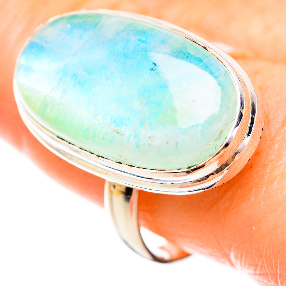 Green Moonstone Rings handcrafted by Ana Silver Co - RING130667