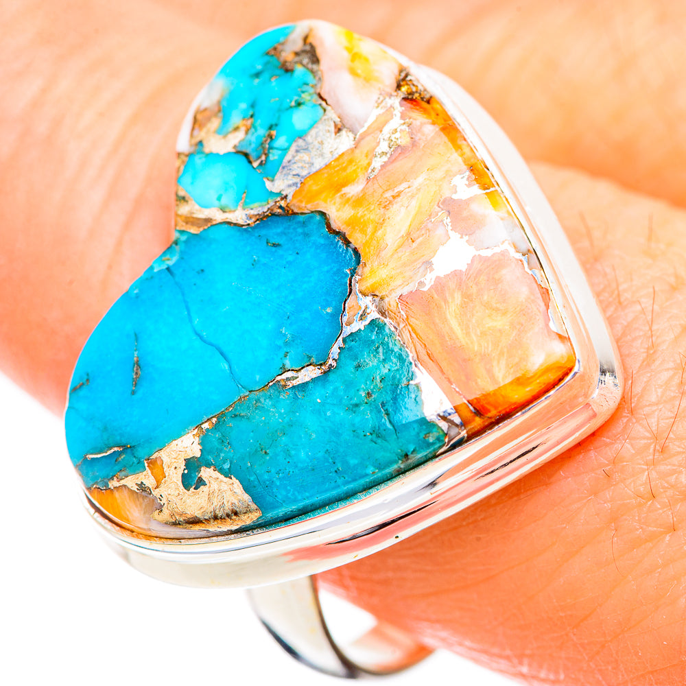 Spiny Oyster Turquoise Rings handcrafted by Ana Silver Co - RING130681