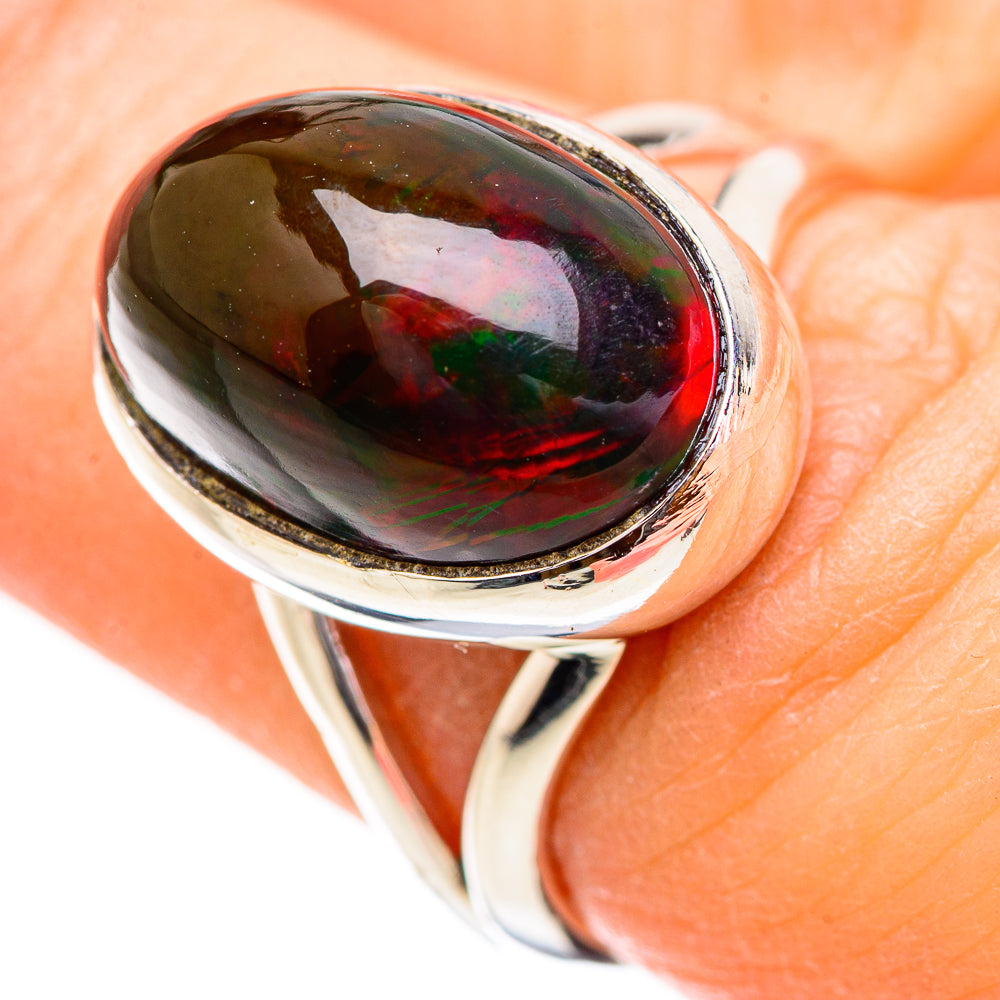 Black Opal Rings handcrafted by Ana Silver Co - RING130686