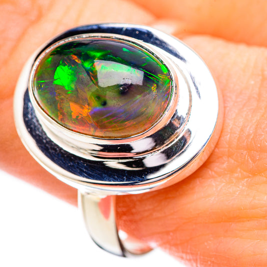 Black Opal Rings handcrafted by Ana Silver Co - RING130687