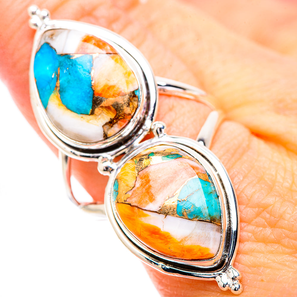 Spiny Oyster Turquoise Rings handcrafted by Ana Silver Co - RING130719