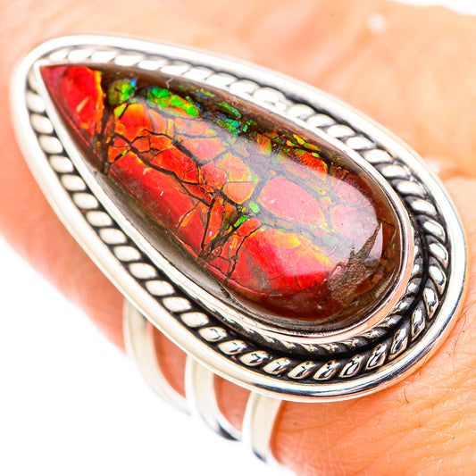Ammolite Rings handcrafted by Ana Silver Co - RING130721