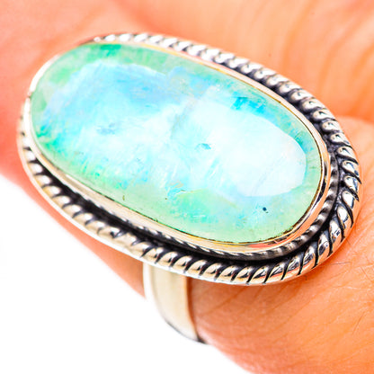 Green Moonstone Rings handcrafted by Ana Silver Co - RING130727