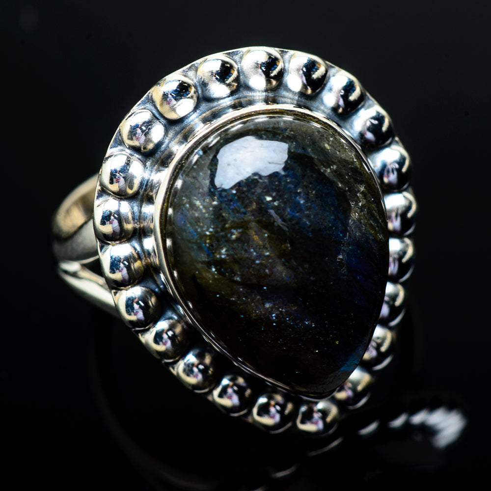 Labradorite Rings handcrafted by Ana Silver Co - RING13072