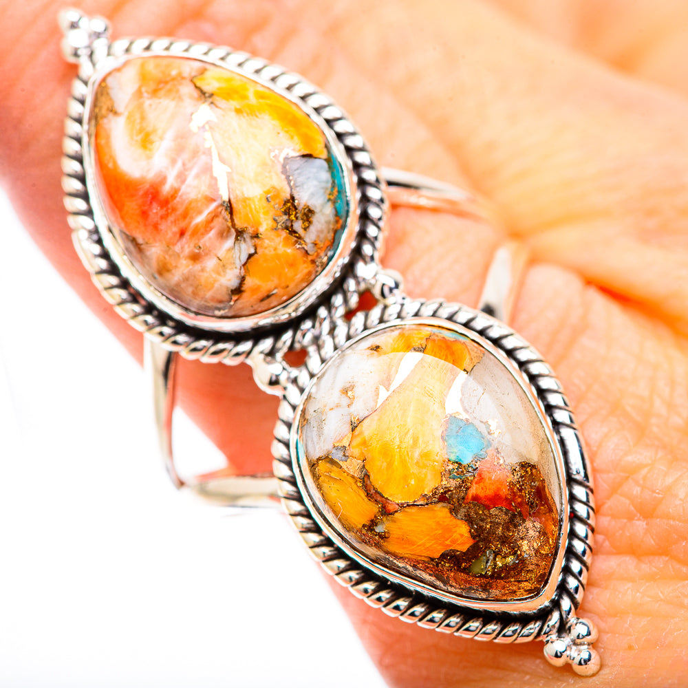 Spiny Oyster Turquoise Rings handcrafted by Ana Silver Co - RING130733