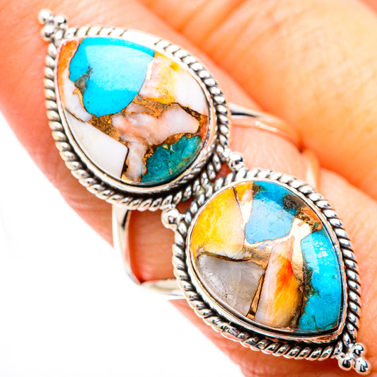 Spiny Oyster Turquoise Rings handcrafted by Ana Silver Co - RING130744