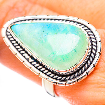 Green Moonstone Rings handcrafted by Ana Silver Co - RING130751