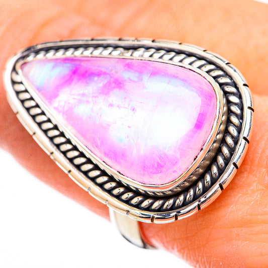 Pink Moonstone Rings handcrafted by Ana Silver Co - RING130755