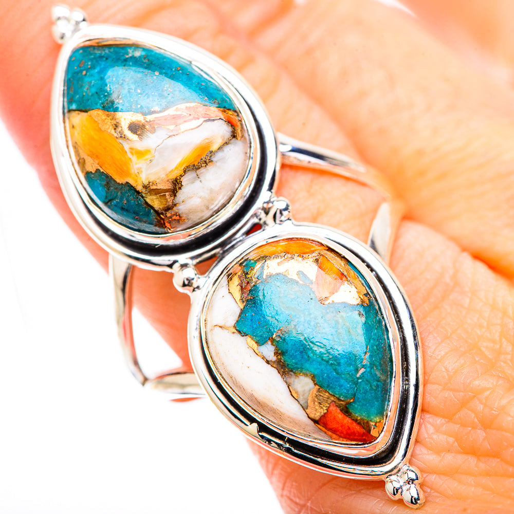 Spiny Oyster Turquoise Rings handcrafted by Ana Silver Co - RING130765