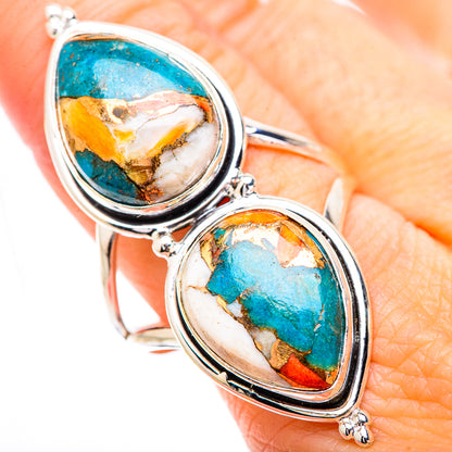 Spiny Oyster Turquoise Rings handcrafted by Ana Silver Co - RING130765