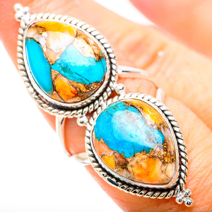 Spiny Oyster Turquoise Rings handcrafted by Ana Silver Co - RING130768