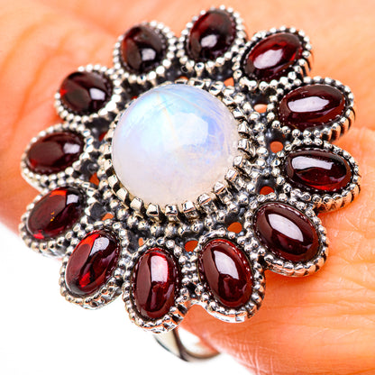Rainbow Moonstone Rings handcrafted by Ana Silver Co - RING130776